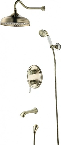 Душевая система со смесителем для ванны Lemark Villa бронза/белый LM4822B