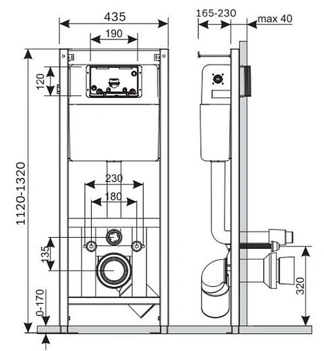 Комплект 6 в 1 Am.Pm Spirit 2.0 FlashClean I012702/I014151/C701700SC с кнопкой хром глянцевый