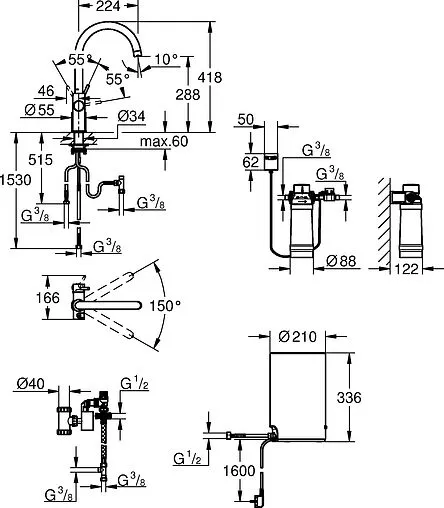 Смеситель для кухни с фильтром и встроенным нагревом воды Grohe Red II Duo хром 30083001 Смеситель для кухни с фильтром и встроенным нагревом воды Grohe Red II Duo хром 30083001