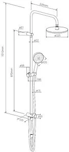 Душевая система без смесителя Damixa Jupiter хром 977000000 Душевая система без смесителя Damixa Jupiter хром 977000000, 2