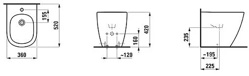 Биде напольное Laufen Lua белый 8.3208.1.000.302.1