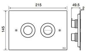 Клавиша смыва для унитаза OLI Trend 656504 хром глянцевый Клавиша смыва для унитаза OLI Trend 656504 хром глянцевый, 2