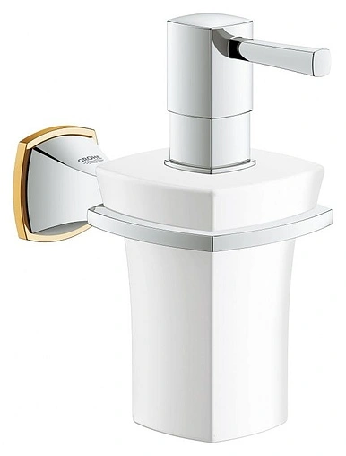 Дозатор для жидкого мыла Grohe Grandera хром/золото/белый 40627IG0