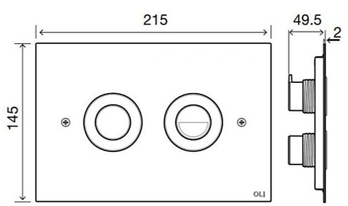 Клавиша смыва для унитаза OLI Trend 656504 хром глянцевый