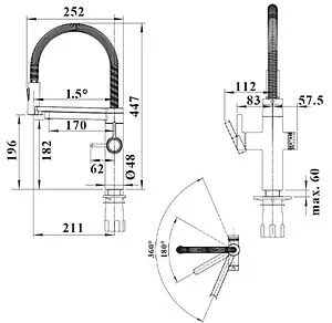 Смеситель для кухни с подключением к фильтру и выдвижным изливом Blanco Evol-S Pro чёрный матовый 526631, 2