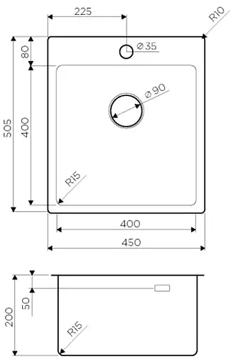 Мойка кухонная Omoikiri Amadare 45-IN нержавеющая сталь 4993802