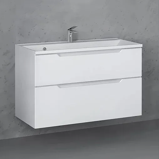 Тумба-умывальник подвесная Raval Wector 100 белый Wct.01.100/P/W/MD+4627173210201