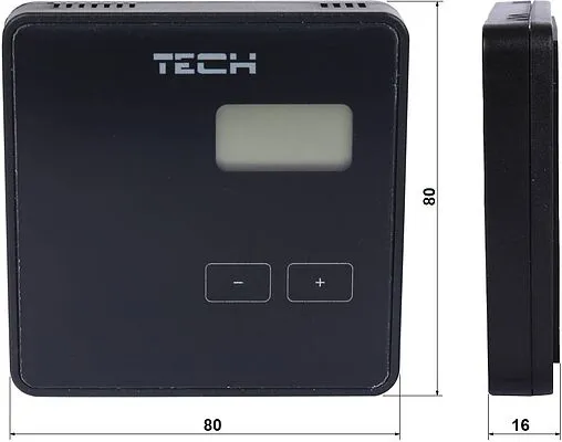 Проводной комнатный терморегулятор TECH ST-R-9b черный WG.11.0546
