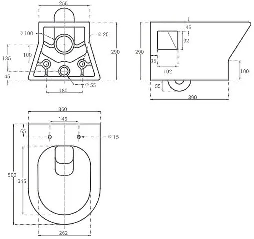 Унитаз подвесной безободковый Hansmann keramik Compact белый УНИ0001