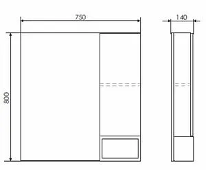 Шкаф-зеркало Comforty Прага 75 дуб белый 00004144199CF Шкаф-зеркало Comforty Прага 75 дуб белый 00004144199CF, 2