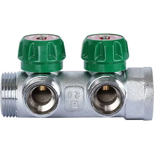 Коллектор регулирующий проходной 2 отвода 1&quot;в/н x ¾&quot;ек Stout SMB-6850-013402