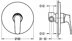 Смеситель для душа скрытого монтажа Swedbe Terracotta 2557, 2
