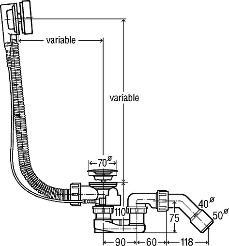Слив-перелив для ванны Viega Simplex 6168.46 хром 595678 Слив-перелив для ванны Viega Simplex 6168.46 хром 595678
