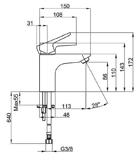 Смеситель для раковины Villeroy&amp;Boch Subway 2.0 хром TVW10210311061