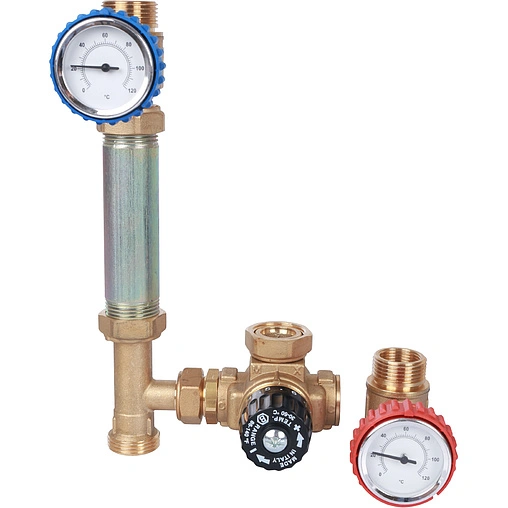 Насосный модуль с термостатическим смесительным клапаном 1&quot;н х ¾&quot;в Stout SDG-0002-002001 без насоса