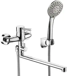Смеситель для ванны с длинным изливом Bravat Slim хром F6332366CP-01L-RUS Смеситель для ванны с длинным изливом Bravat Slim хром F6332366CP-01L-RUS, 1