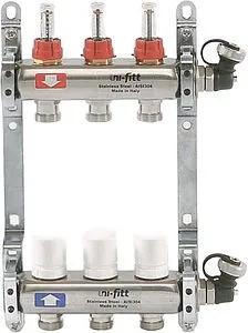 Группа коллекторная с расходомерами 3 отвода 1"в/в x ¾"ек Uni-fitt 450I4303 Группа коллекторная с расходомерами 3 отвода 1"в/в x ¾"ек Uni-fitt 450I4303, 1