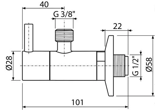 Кран шаровый угловой с фильтром ½&quot;н x ⅜&quot;н белый AlcaPlast ARV001B