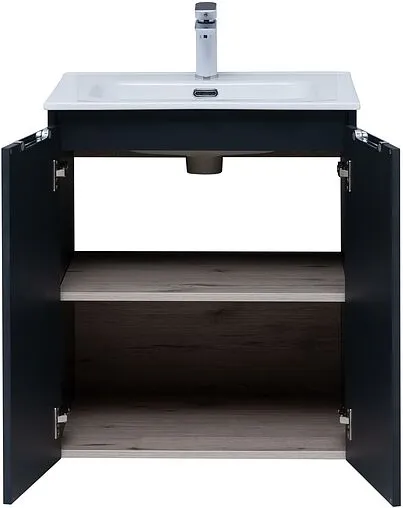 Тумба под умывальник подвесная Aquanet Алвита New 60 антрацит 00277523