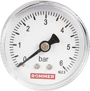 Манометр аксиальный Rommer 50 мм 6 бар ¼&quot; RIM-0009-500608, 1