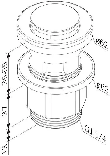 Выпуск автоматический для раковины с переливом Am.Pm хром F0700P00 Выпуск автоматический для раковины с переливом Am.Pm хром F0700P00