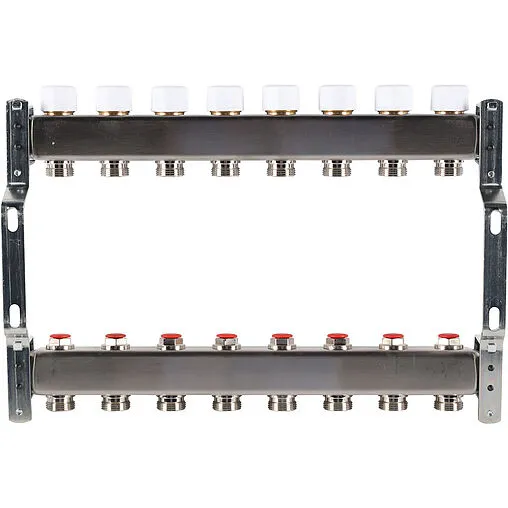 Группа коллекторная без расходомеров 8 отводов 1&quot;в/в x ¾&quot;ек Rommer RMS-3200-000008