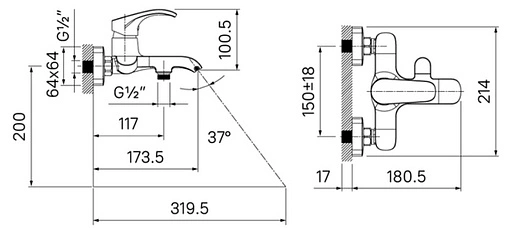 Смеситель для ванны IDDIS Joker хром JOKSB00i02WA