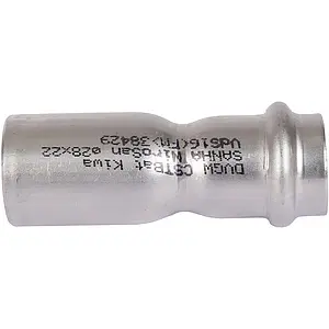 Муфта пресс редукционная однораструбная 28мм x 22мм Sanha NiroSan 9243 692432822, 3