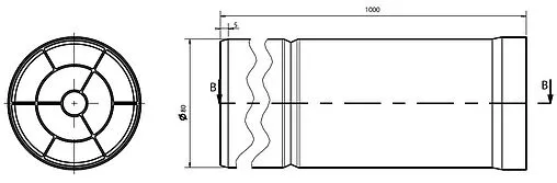 Коаксиальная труба Ø 80мм L=1000мм с наконечником Protherm 0020199438
