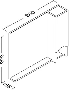 Шкаф-зеркало ISVEA Onda 80 орех/белый 24ON2001080I Шкаф-зеркало ISVEA Onda 80 орех/белый 24ON2001080I, 2