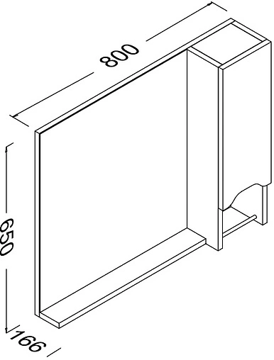 Шкаф-зеркало ISVEA Onda 80 R орех/белый 24ON2001080I