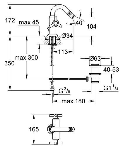 Смеситель для биде Grohe Atrio хром 24027000