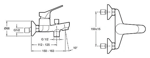 Смеситель для ванны Jacob Delafon Brive хром E75766-CP