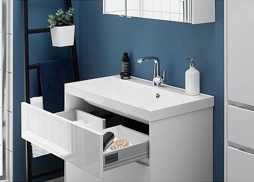 Тумба-умывальник Aquanet Латина 80 белый 00179638+00179395