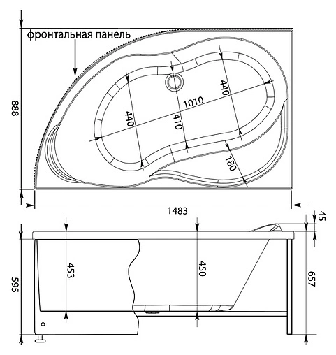 Ванна акриловая Aquanet Graciosa 150x90 L 00203940