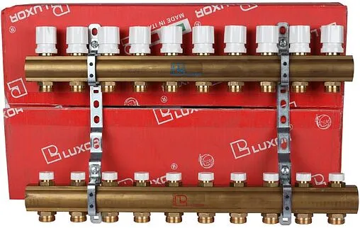 Группа коллекторная без расходомеров 10 отводов 1&quot;в/в x ¾&quot;ек Luxor CD 468/10 15552710