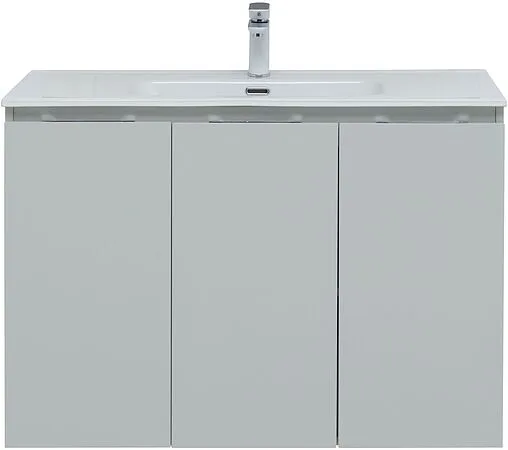 Тумба-умывальник подвесная Aquanet Алвита New 100 серый 00277532+00254365