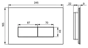 Клавиша смыва для унитаза IDDIS Unifix 061 UNI61MBi77 кнопки/черный матовый, рамка/хром глянцевый, 2