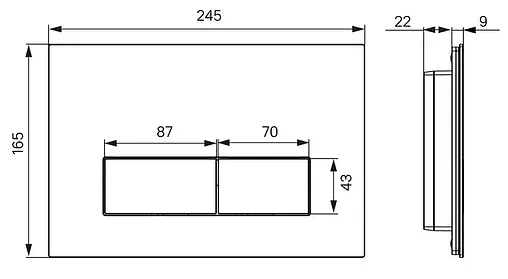 Клавиша смыва для унитаза IDDIS Unifix 061 UNI61MBi77 кнопки/черный матовый, рамка/хром глянцевый