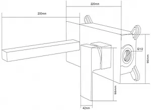 Смеситель для раковины из стены Swedbe Platta хром 5501 Смеситель для раковины из стены Swedbe Platta хром 5501, 2