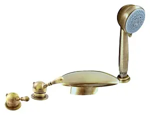 Смеситель на борт ванны на 4 отверстия Rav Slezak Labe бронза L070.5PSM, 1