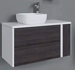 Тумба-умывальник подвесная Aquaton Брук 100 (80+20) дуб феррара/белый, 1