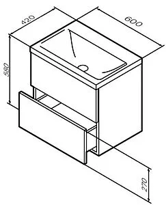 Тумба-умывальник подвесная Am.Pm Gem 60 графит матовый M90FHX06022GM+M90WCC0602WG, 2