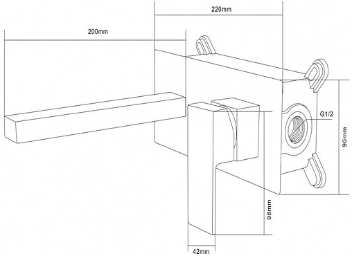 Смеситель для раковины из стены Swedbe Platta хром 5501