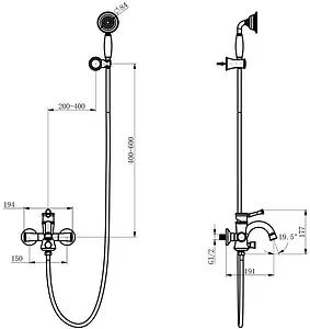 Смеситель для ванны Lemark Peretto чёрный кофе/белый LM6302RB Смеситель для ванны Lemark Peretto чёрный кофе/белый LM6302RB, 2