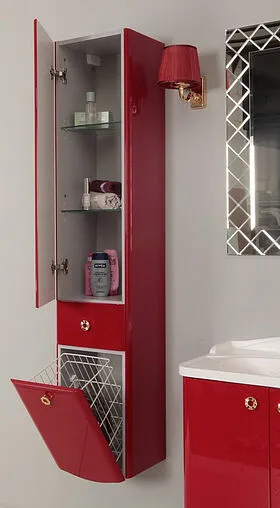 Шкаф-пенал подвесной с бельевой корзиной Aquaton Венеция 35 L белый 1A151003VN01L