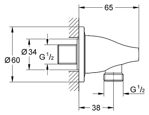 Шланговое подключение Grohe Ondus хром 27190000