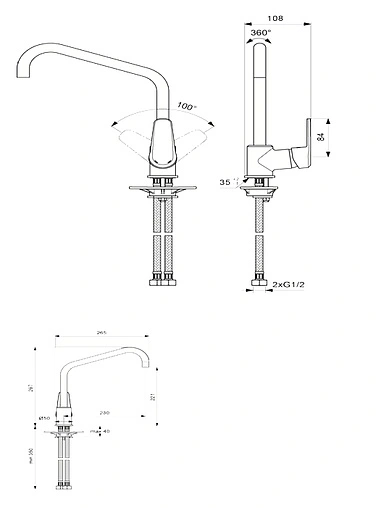 Смеситель для кухни Vidima Balance хром BA269AA