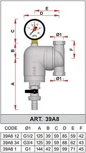 Фильтр тонкой очистки воды ½"в x ½"в Far FA 39A8 12100 Фильтр тонкой очистки воды ½"в x ½"в Far FA 39A8 12100, 2