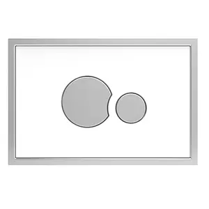 Клавиша смыва для унитаза Sanit SG706 16.720.81..0000 кнопки/хром глянцевый, панель/стекло белый, 4